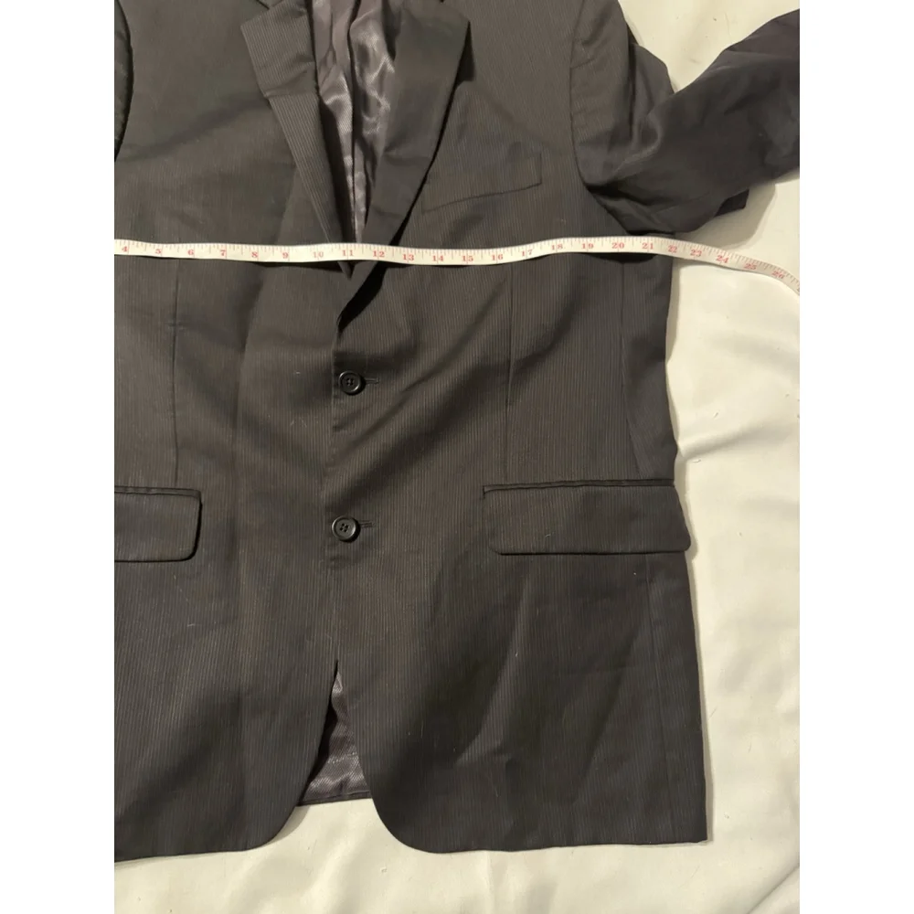 Alfani Mens Size 42R Slim-Fit Stretch Charcoal Black Suit Jacket Wool Blazer